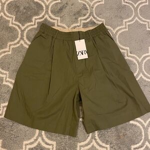 NWT Zara Olive Green Shorts Large